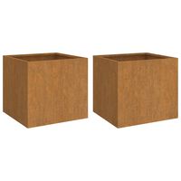 vidaXL puķu kastes, 2 gab., 49x47x46 cm, kortena tērauds