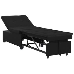 vidaXL Izvelkamais dīvāngulta Melns 194 x 67 x 82 cm Mikro&scaron;ķiedra