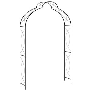 vidaXL dārza arka, melna, 150x34x240 cm, dzelzs