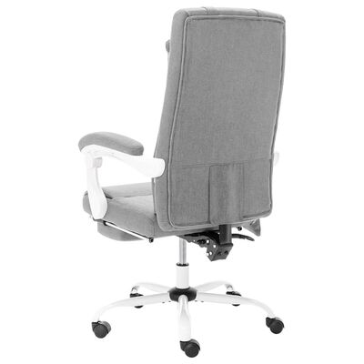 vidaXL biroja masāžas krēsls, pelēks audums