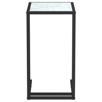 vidaXL datorgaldiņš, 50x35x65 cm, balts marmora raksts, rūdīts stikls