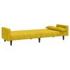 vidaXL 2-vietīga dīvāngulta ar diviem spilveniem, dzeltens samts