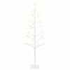 vidaXL LED lampiņu Ziemassvētku eglīte Balts 18 x 18 x 120 cm Tērauds