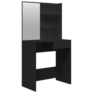 vidaXL galdiņ&scaron; ar spoguli, 74,5x40x141 cm, melns