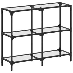 vidaXL konsoles galdiņ&scaron;, 98x30x81 cm, caurspīdīgs, rūdīts stikls
