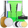 vidaXL fotostudijas komplekts &ndash; gaismas, fons, reflektori