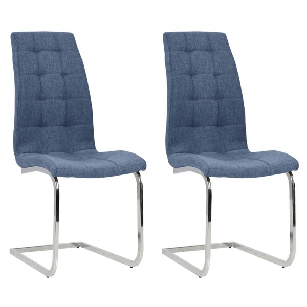 vidaXL konsoles virtuves krēsli, 2 gab., zils audums