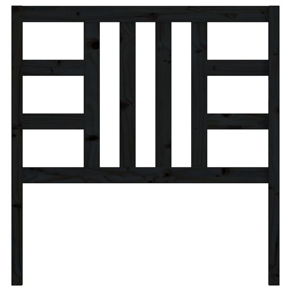 vidaXL gultas galvgalis, melns, 96x4x100 cm, priedes masīvkoks