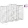 vidaXL arkveida gabiona grozi, 12gb., 300x50x180/200cm, cinkota dzelzs