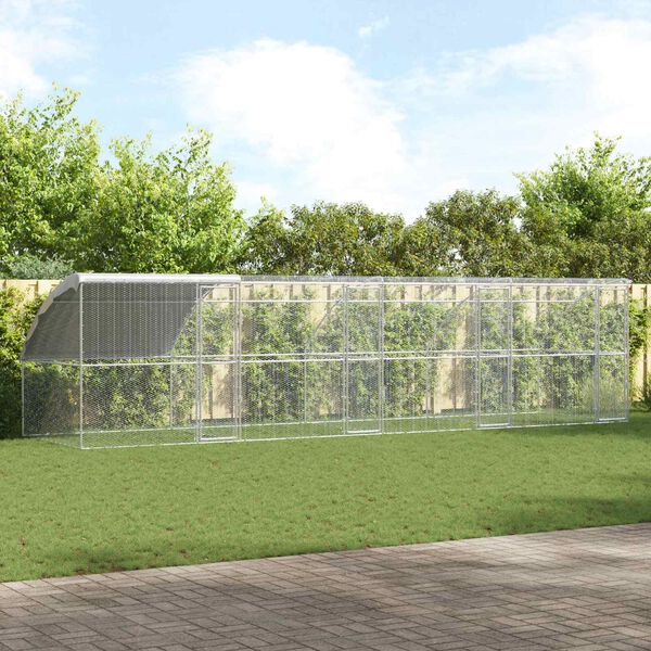 vidaXL Vistu būris Sudraba 800 x 200 x 198.5 cm Cinkots tērauds