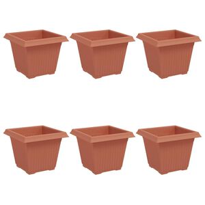 vidaXL Kvadrātveida Ziedu Pods 6 gab. Ķieģeļu sarkans 20 x 20 x 16 cm