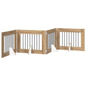 vidaXL Salokāms suņu vārti ar statīviem 4 pcs Artisan Ozols 321 cm