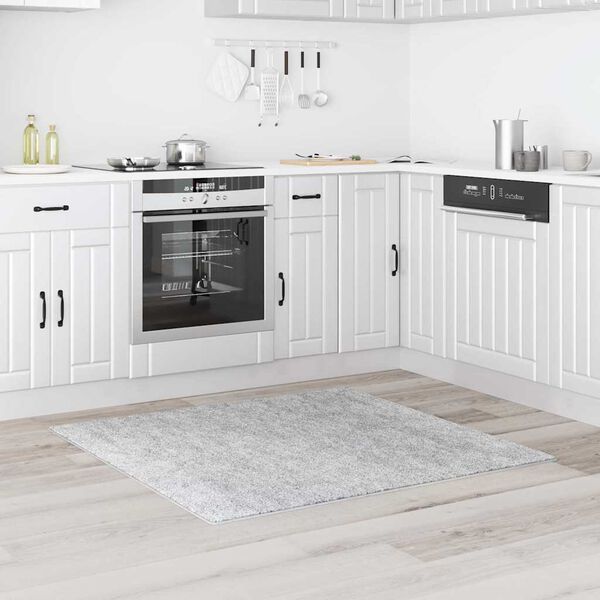 vidaXL Antiskrāpējoša Šagija Paklājs Pelēka 120 x 120 cm PP