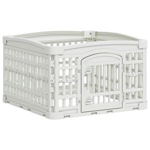 vidaXL 4 paneļu suņu rotaļu laukums 60 x 60 x 38 cm Plastmasa Balts