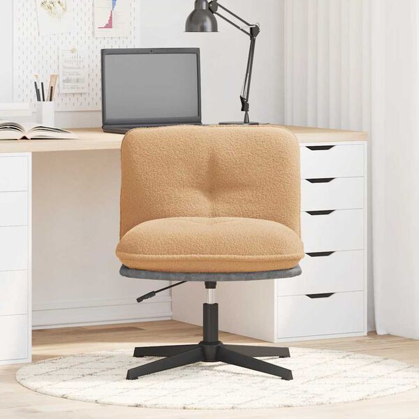 vidaXL grozāmā biroja krēsla smil&scaron;krāsas cirtains vilnai līdzīgs