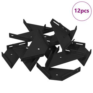 vidaXL Stūra kron&scaron;teins 12 Melns 138,5 x 50,5 x 16 mm Dzelzs