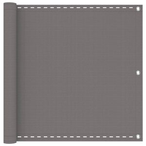 vidaXL Balkona ekrāns Gai&scaron;i pelēka 75 x 300 cm HDPE un alumīnijs