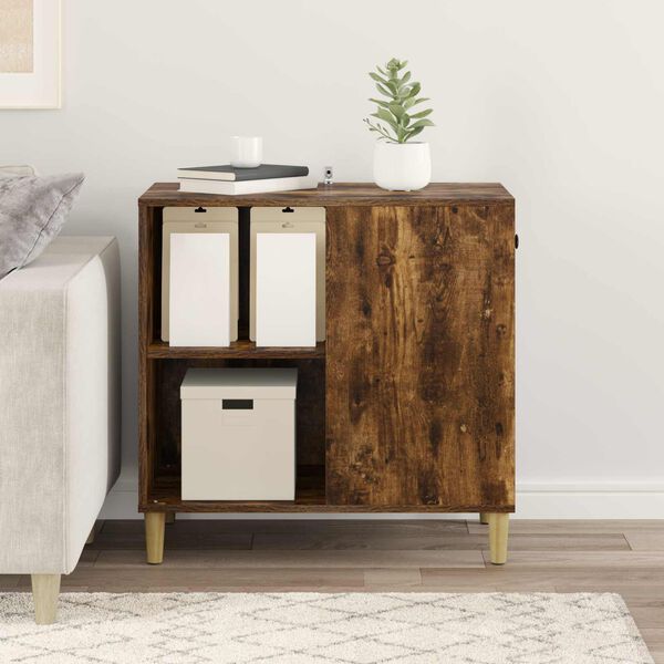 vidaXL Kaķu māja Dūmaka ozols 72 x 42.5 x 70 cm Inženierijas koks