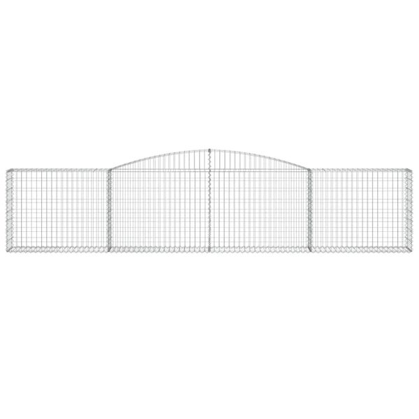 vidaXL arkveida gabiona grozi, 9 gb., 400x30x80/100cm, cinkota dzelzs