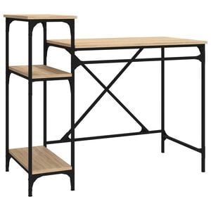 vidaXL rakstāmgalds ar plauktiem, 105x50x90 cm, inženierijas koks