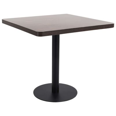 vidaXL bistro galds, tumši brūns, 80x80 cm, MDF