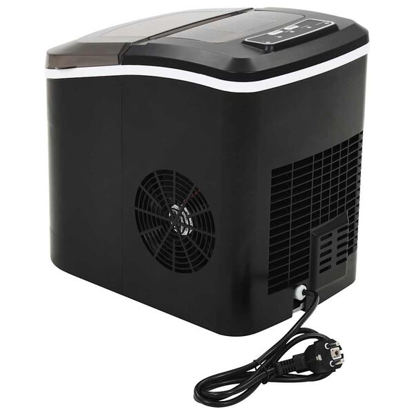 vidaXL ledus pagatavo&scaron;anas ierīce, melns, 2,4 L, 15 kg/24 h