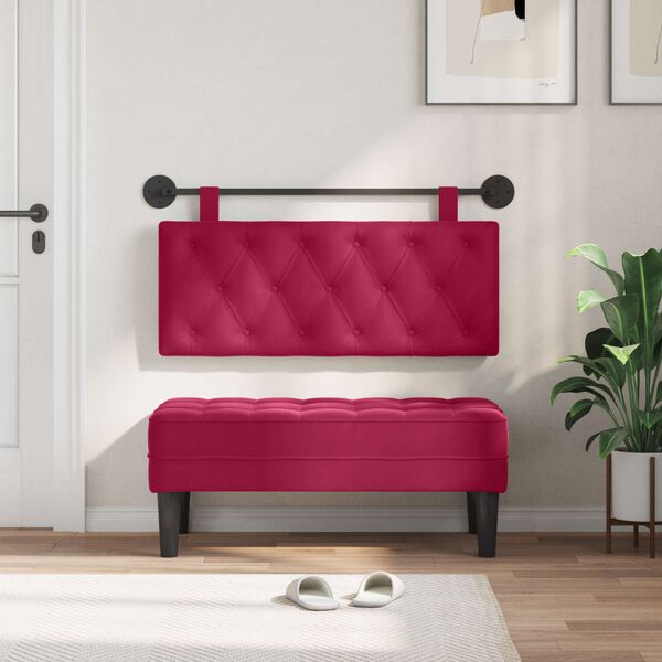 vidaXL Karājo&scaron;s galvgalis Vīna sarkans 110 x 55 x 7 cm Samts