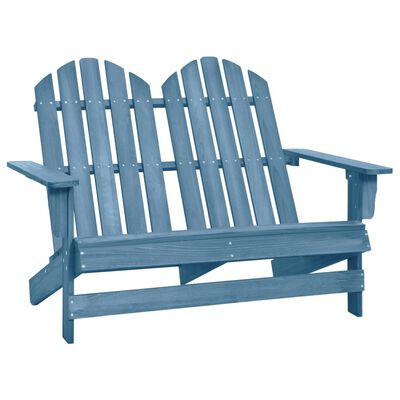 vidaXL divvietīgs dārza krēsls, egles masīvkoks, zils