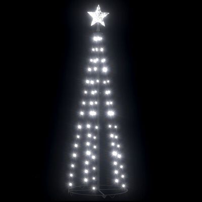 vidaXL Ziemassvētku koks, 84 vēsi baltas LED lampiņas, 50x150 cm