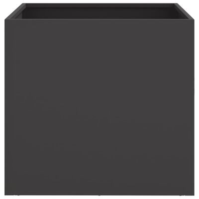 vidaXL puķu kaste, melna, 42x40x39 cm, auksti velmēts tērauds