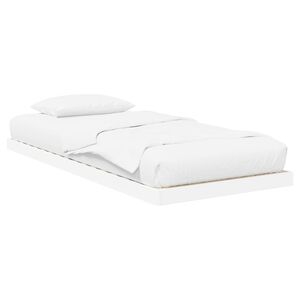 vidaXL Grīdas gultas rāmis Balts 80 x 200 cm Inženierijas koks
