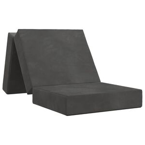 vidaXL Salokāms dīvāngulta 75 x 67 x 45 cm Tum&scaron;i pelēka