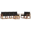 vidaXL Āra dīvānu komplekts ar spilvenu 7 pcs Dabīgs un melns
