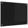 vidaXL Virtuves aizsargpaneļi Melns 70 x 50 cm rūdīts stikls