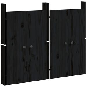 vidaXL āra virtuves durvis, MEPPEL, melnas, 2 gab., 50x9x82 cm, priedes koks