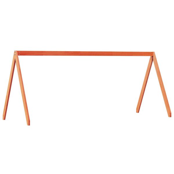 vidaXL bērnu gultas jumts, brūns, 209x95,5x88 cm, priedes masīvkoks