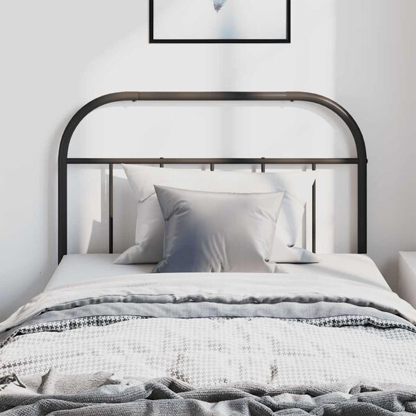 vidaXL gultas galvgalis, metāls, melns, 100 cm