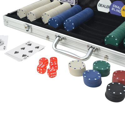 vidaXL pokera komplekts ar 500 alumīnija žetoniem