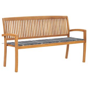 vidaXL dārza sols ar matraci, 159 cm, masīvs tīkkoks