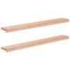 vidaXL Logu palodzes 2 gab. Dabiska 120 x 20 x 2 cm Cietais gobu koks