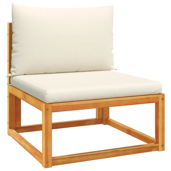 vidaXL dārza dīvāns bez roku balstiem, spilveni, akācijas koks un virve