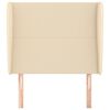 vidaXL galvgalis ar malām, 83x23x118/128 cm, krēmkrāsas audums
