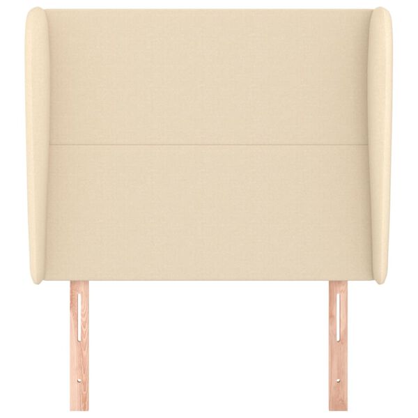 vidaXL galvgalis ar malām, 83x23x118/128 cm, krēmkrāsas audums