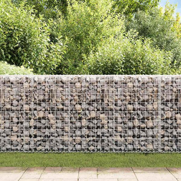 vidaXL gabions ar vāku, cinkots tērauds, 200x20x85 cm