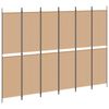 vidaXL 6-paneļu telpas dalītājs Bē&scaron;a 300 x 220 cm Audums