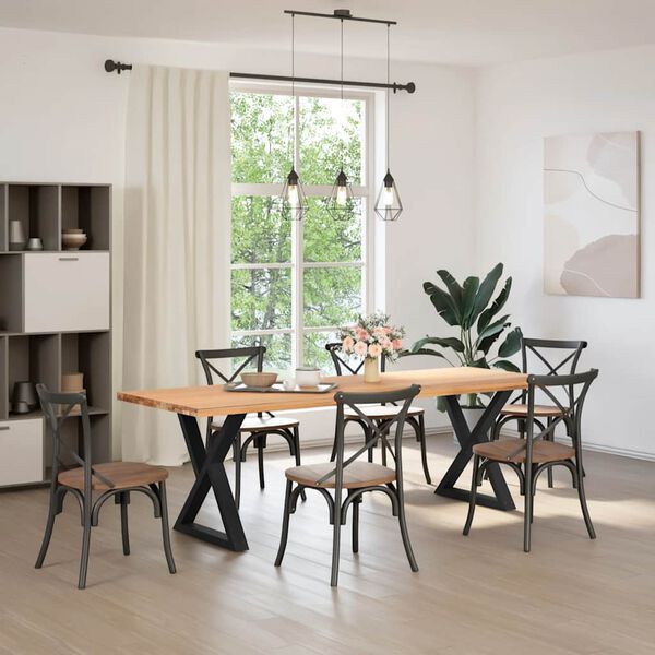 vidaXL ēdamgalda kājas, 2 gab., melnas, 70x(72-73,3) cm, tērauds