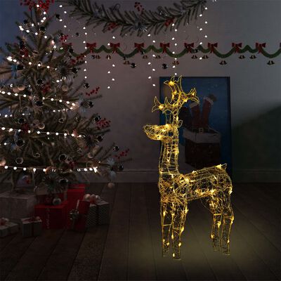 vidaXL Ziemassvētku dekorācija, ziemeļbriedis, 90 LED, 60x16x100 cm