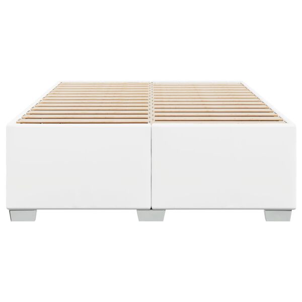 vidaXL gultas rāmis, balts, 140x190 cm, mākslīgā āda