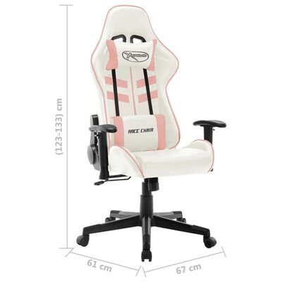 vidaXL datorspēļu krēsls, melna un rozā mākslīgā āda