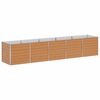 vidaXL Augstā puķu kaste Gai&scaron;i brūns 400 x 80 x 77 cm Cinkota tērauda